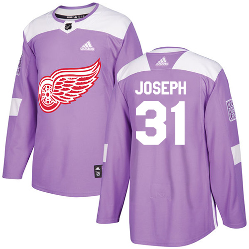Adidas Red Wings #31 Curtis Joseph Purple Authentic Fights Cancer Stitched NHL Jersey